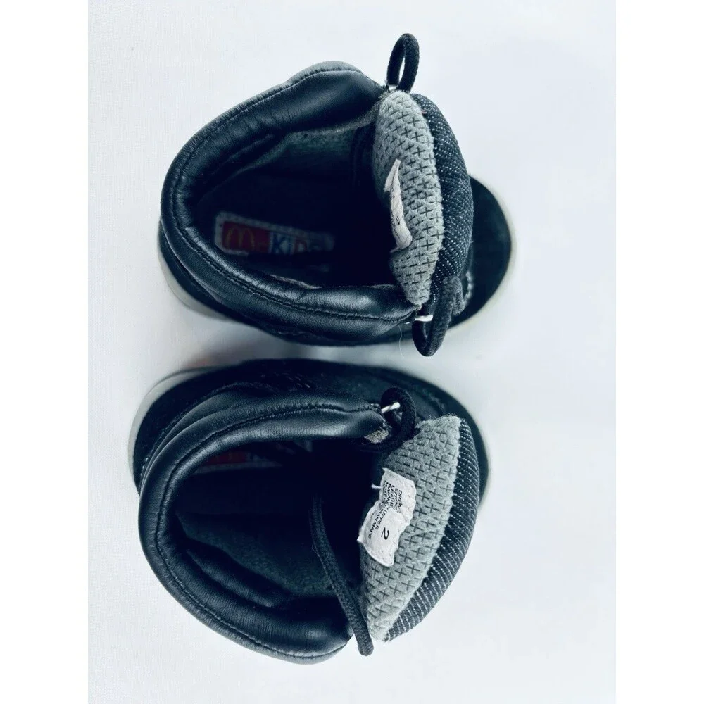 Vintage McKids Black Boots‎ Action Flex Toddler Baby Size 2 Drew Lace Up